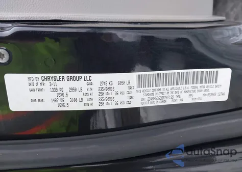 2011 Dodge Grand Caravan Crew z USA, uszkodzony, nr VIN 2D4RN5DG9BR707199